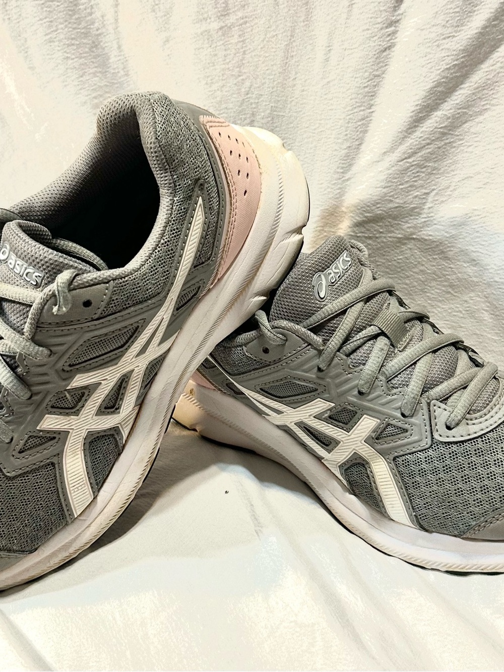 ASICS Gray and Pink Women's Athletic Running Shoes